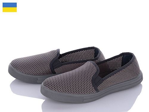 Слипоны No Brand C3 сітка сірий в магазине Фонтан Обуви