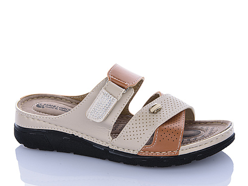 Шлепанцы Sali One 203-52 бежевий в магазине Фонтан Обуви