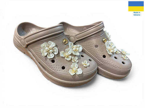 Кроксы Rai Shoes 413 капучіно в магазине Фонтан Обуви