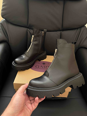 Ботинки Garti 307 чорна шкіра мех в магазине Фонтан Обуви