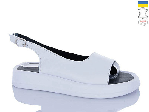 Босоножки Garti 416 біл шкіра в магазине Фонтан Обуви