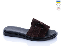 Шлепанцы Sali 15 шоколад з чор-п. в магазине Фонтан Обуви