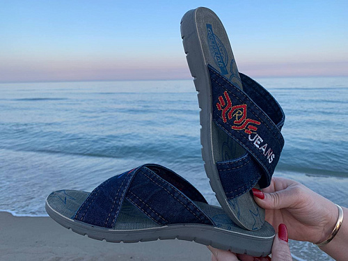 Шлепанцы Gurkem MG6127 blue в магазине Фонтан Обуви