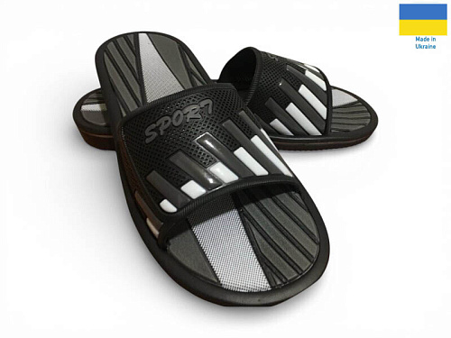 Шлепанцы Rai Shoes M4 чорний в магазине Фонтан Обуви