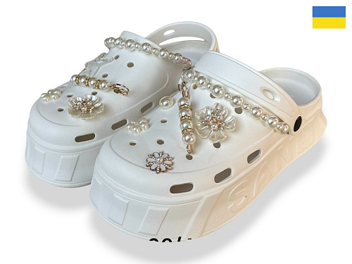 Кроксы Rai Shoes 156-2 білий в магазине Фонтан Обуви