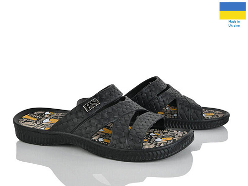 Шлепанцы Rai Shoes E229 чорний в магазине Фонтан Обуви