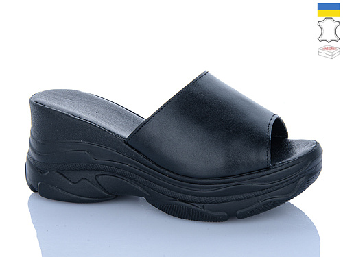 Шлепанцы Garti 525 чорний шк. в магазине Фонтан Обуви