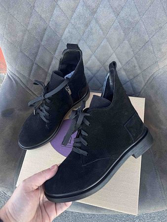 Ботинки Garti 298 чорний замш байка в магазине Фонтан Обуви