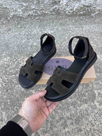 Босоножки 0192 корич замш в магазине Фонтан Обуви