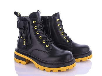 Ботинки Violeta 197-36 black-yellow в магазине Фонтан Обуви