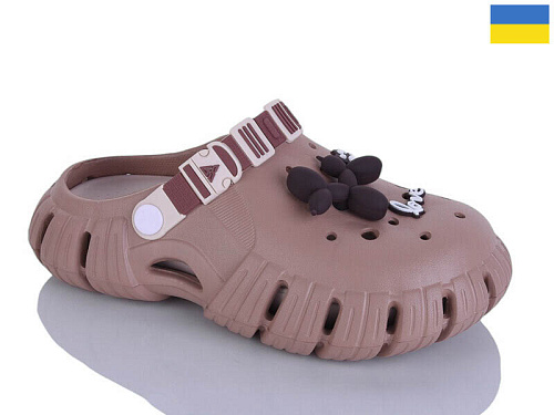 Кроксы Malibu 677 нюдовий/раф в магазине Фонтан Обуви