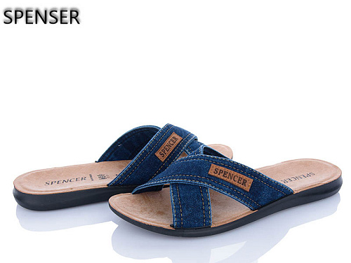 Шлепанцы Spencer 0301Б джинс батал в магазине Фонтан Обуви