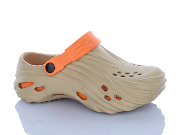 Кроксы Violeta B101 khaki-orange в магазине Фонтан Обуви