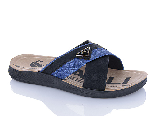Шлепанцы Oskar 51-25 чор-синій в магазине Фонтан Обуви