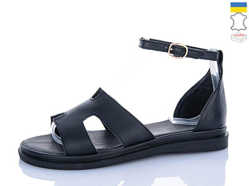 Босоножки Garti 0192 чорний шкіра в магазине Фонтан Обуви