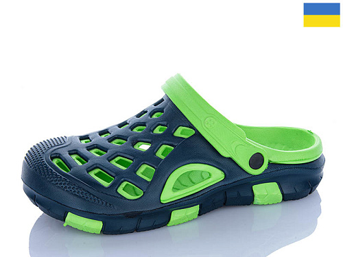Кроксы Sanlin2 308 зелений-т.синій в магазине Фонтан Обуви