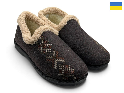 Тапочки Rai Shoes PT15 коричневий в магазине Фонтан Обуви