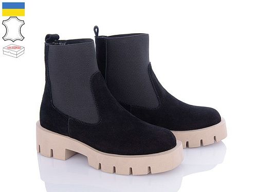 Ботинки Viscala 27917 VL чорний-бежевий зима в магазине Фонтан Обуви