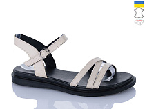 Босоножки Sali 1101-1 бежевий чор-п. в магазине Фонтан Обуви