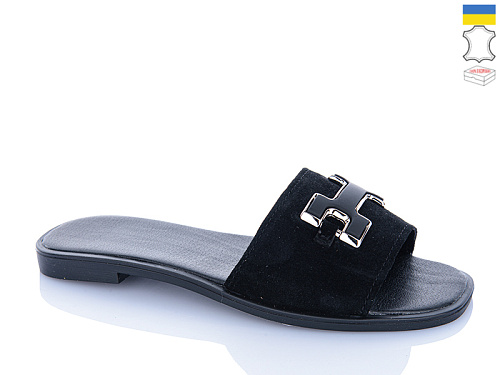 Шлепанцы Garti 09 чорний замш в магазине Фонтан Обуви