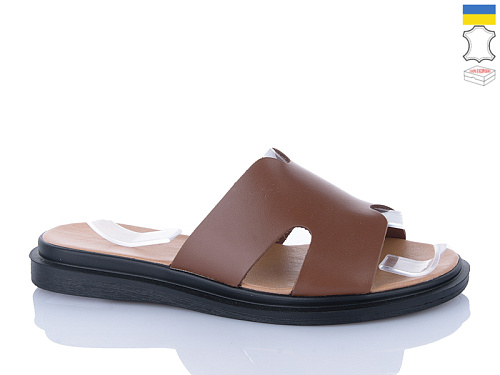 Шлепанцы Sali 505 коричневий чор-п. в магазине Фонтан Обуви