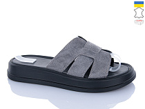 Шлепанцы Sali 518 сірий з чор-п. в магазине Фонтан Обуви
