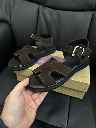 Босоножки 0194 корич замш в магазине Фонтан Обуви