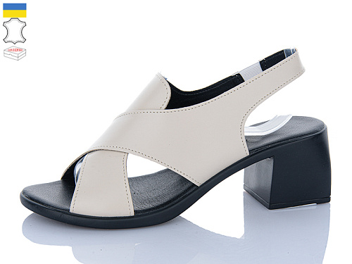 Босоножки Sali 159 бежевий к чор-п. в магазине Фонтан Обуви