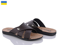 Шлепанцы Gurkem 2024-005-2 коричневий батал в магазине Фонтан Обуви