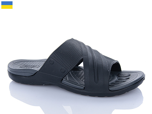 Шлепанцы Успіх DS П16 чорний-сірий в магазине Фонтан Обуви