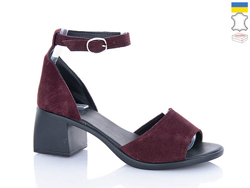 Босоножки Sali 122 бордовий з чор-п. в магазине Фонтан Обуви
