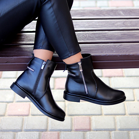 Ботинки Garti 507 чорна шкіра байка в магазине Фонтан Обуви