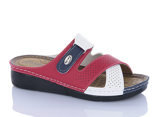 Шлепанцы Sali One 5430-2 черв-білий в магазине Фонтан Обуви