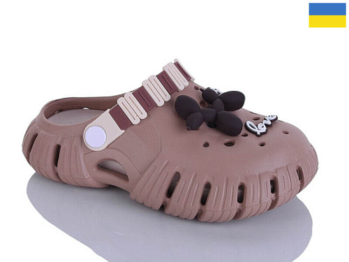 Кроксы Demur 6012 корич-беж в магазине Фонтан Обуви