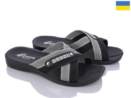 Шлепанцы Gurkem TRK2026-003-1 чорний-сірий в магазине Фонтан Обуви