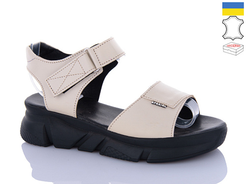 Босоножки Sali 1704-1 бежевий чор-п. в магазине Фонтан Обуви