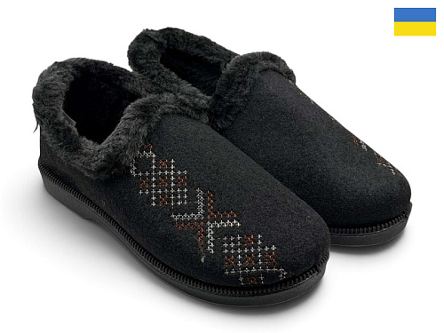 Тапочки Rai Shoes PT15 чорний в магазине Фонтан Обуви
