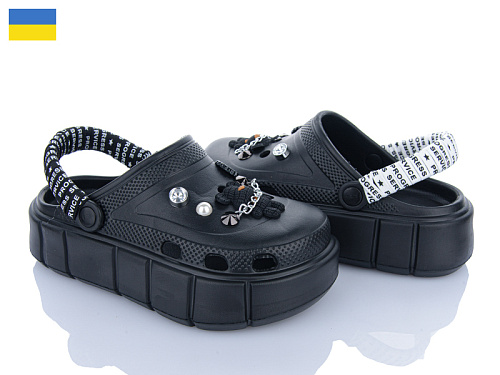 Кроксы Golden Lion 152-2-4 чорний в магазине Фонтан Обуви