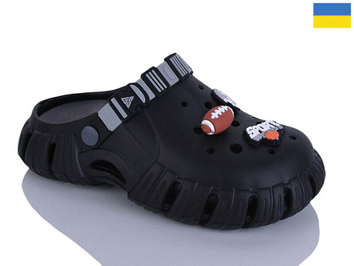 Кроксы Demur 6770 чорний-сірий в магазине Фонтан Обуви