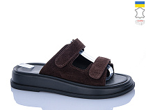 Шлепанцы Sali 248 коричневий з чор-п. в магазине Фонтан Обуви