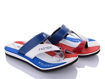 Шлепанцы Faster Faster синій-білий в магазине Фонтан Обуви