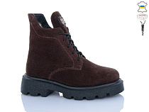 Ботинки Sali 55 коричневий з чор-п.зима в магазине Фонтан Обуви