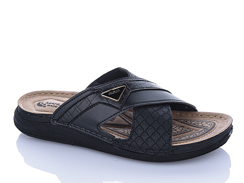 Шлепанцы Oskar 01-26 чорний в магазине Фонтан Обуви