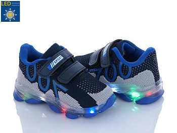 Кроссовки Viktoria LC019-2 navy-sky blue LED в магазине Фонтан Обуви