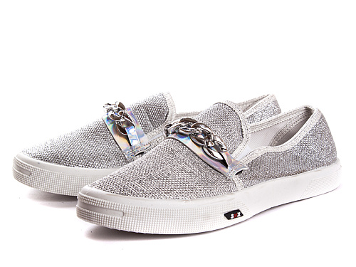 Слипоны Demur 2850-1 ланцюжок срібний в магазине Фонтан Обуви