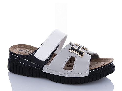 Шлепанцы Sali One 08-01 сір-білий в магазине Фонтан Обуви