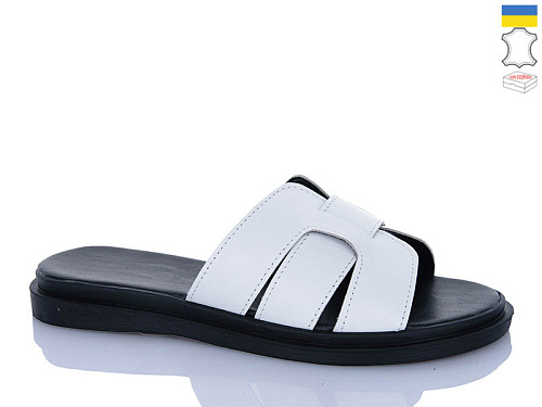 Шлепанцы Sali 90 білий чор-п.батал в магазине Фонтан Обуви