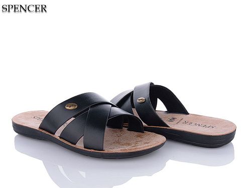 Шлепанцы Spencer 3310 чорний в магазине Фонтан Обуви