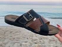 Шлепанцы Demur MKN6835 black-camel в магазине Фонтан Обуви