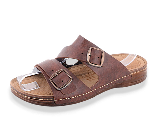 Шлепанцы Jumay Lexus пряжка коричневий в магазине Фонтан Обуви